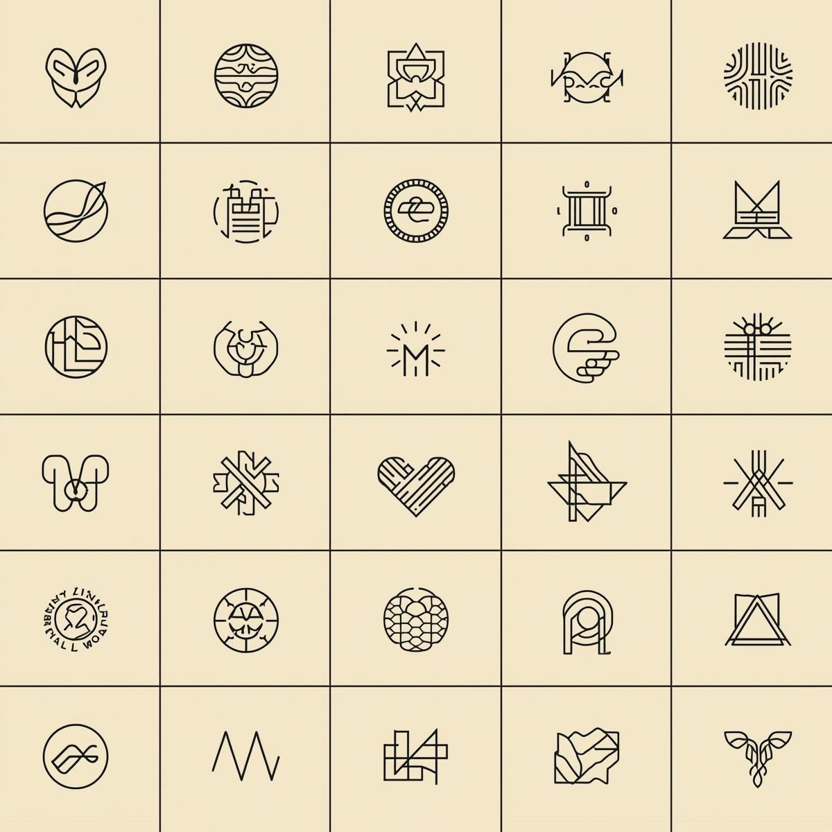 Minimal Line Art Logo Set